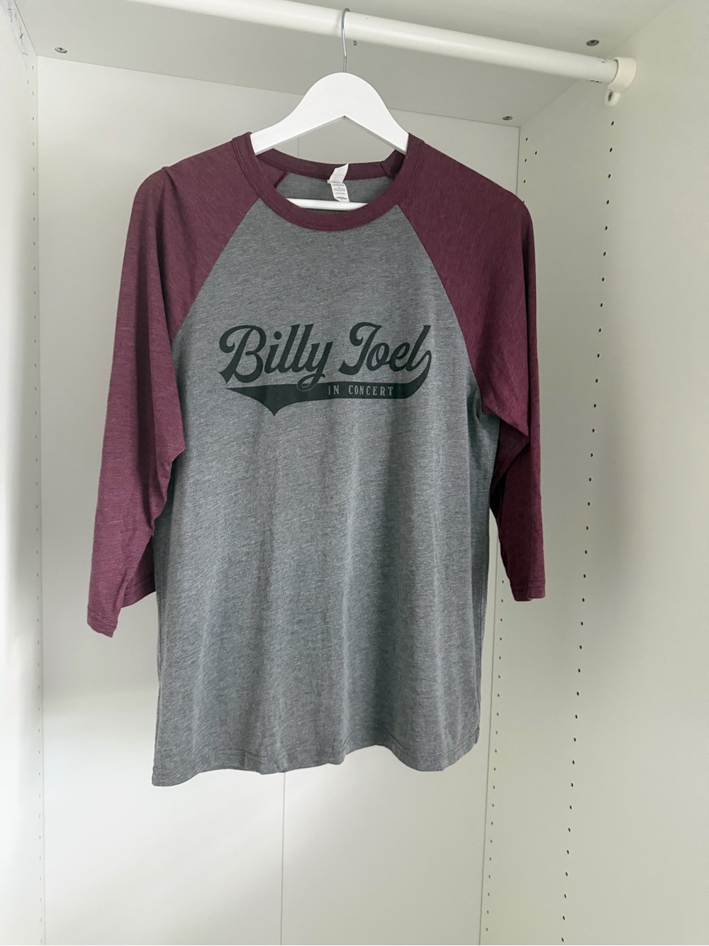 Billy Joel In Concert JOEL 24 Baseball Raglan Shirt 3/4 Sleeve Large
